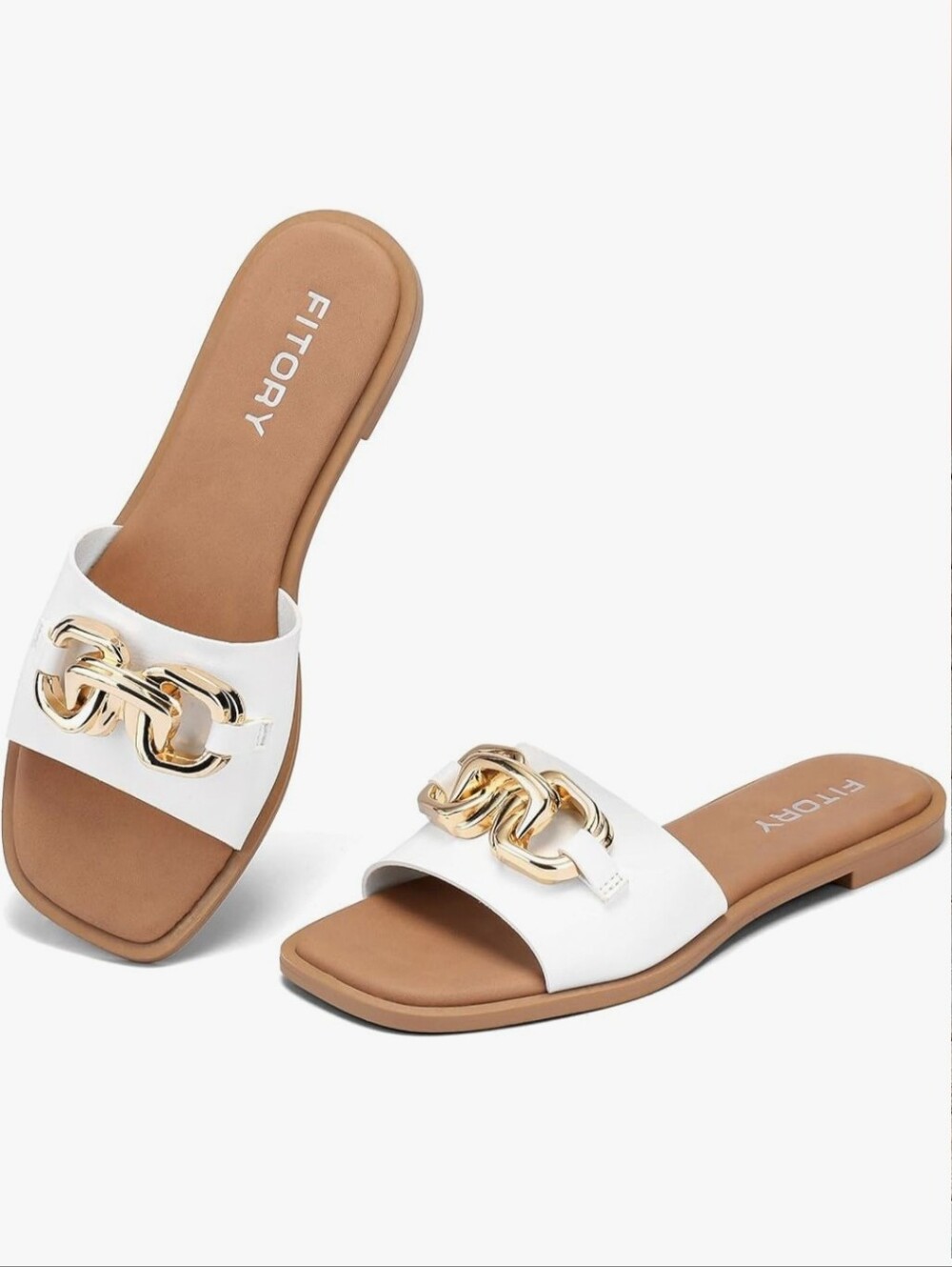 FITORY Women's Flat Slide Sandals